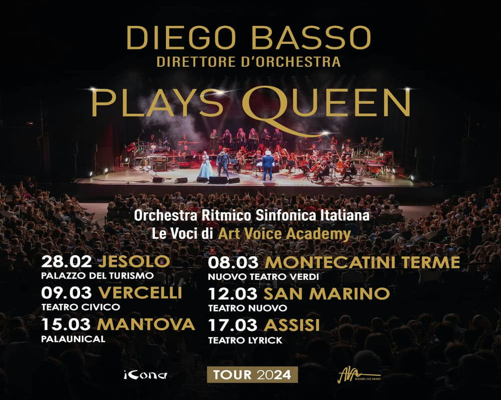 locandina diego basso plays queen