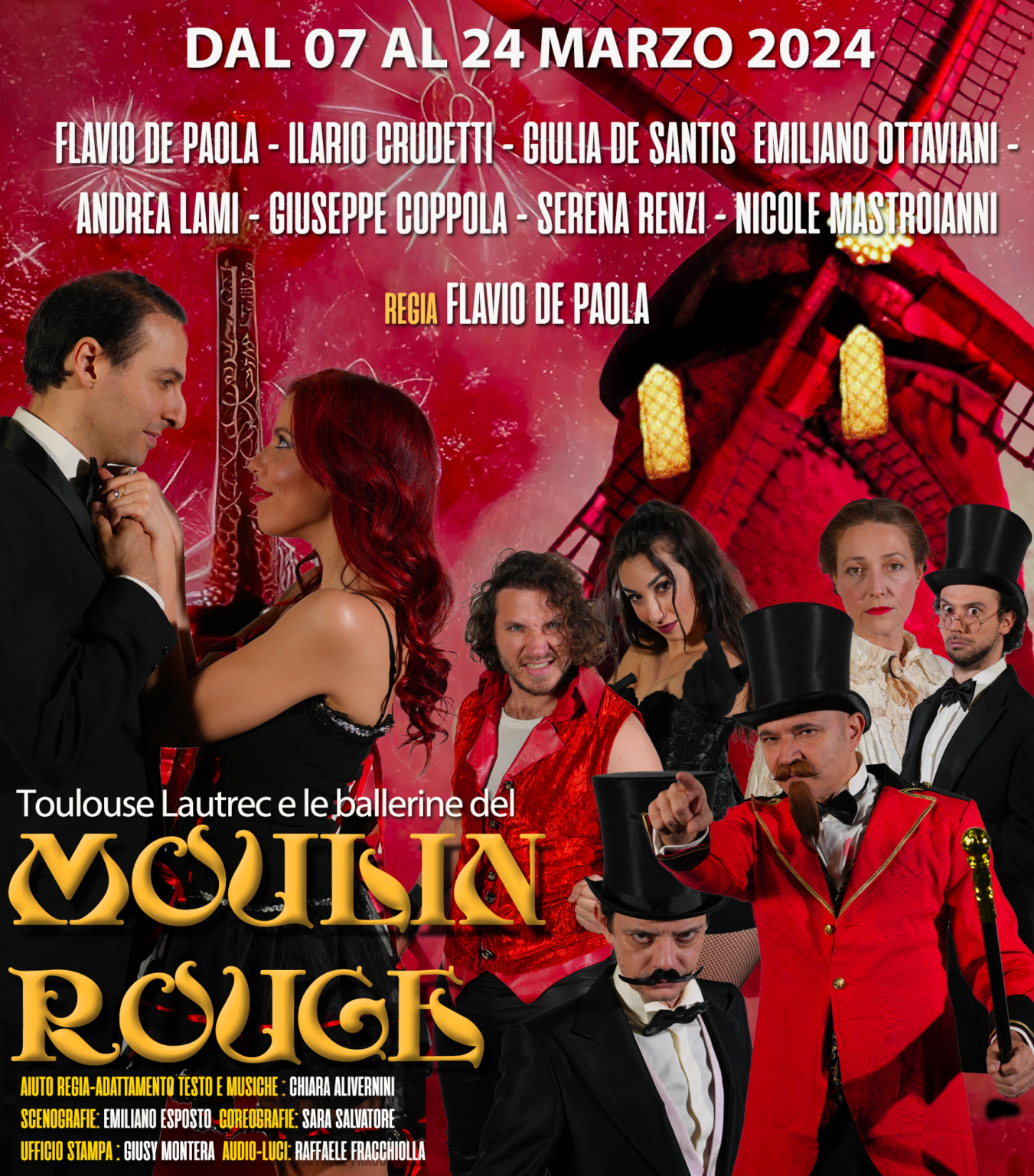 locandina spettacolo al Teatro degli audaci - Le ballerine del Moulin Rouge