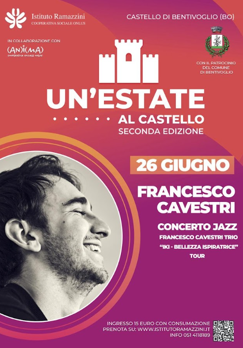 Locandina della partecipazione di Francesco Cavestri al festival Un'Estate al Castello