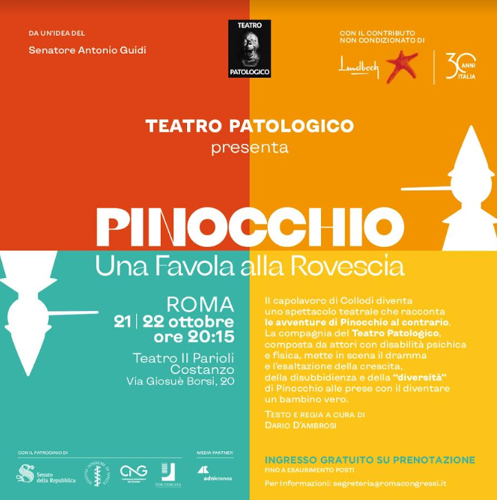 Locandina dello spettacolo promosso dal Teatro Patologico